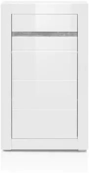 Lomado COGO-61 Kommode weiß Hochglanz, Betonoptik, 66x112x35cm