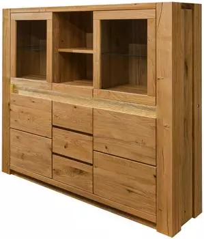 Massivmoebel24 Kent 305 Highboard Wildeiche, braun geölt, 163x40x142cm (48-310-484-2005)