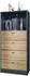 Vladon Pino V3 Kommode 4 Schubladen, anthrazit matt/Eiche Natur (56x125x36cm)