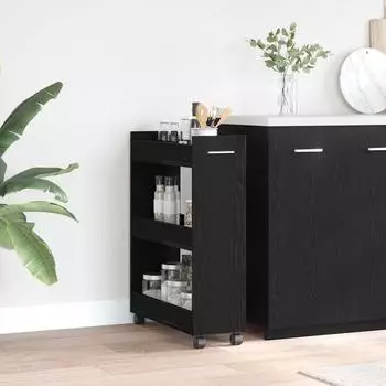 vidaXL Rollschrank schwarz Eiche-Optik 60x22x79cm (869140)