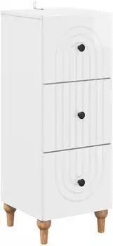 vidaXL Schubladenschrank Holzwerkstoff Hochglanz Wei&szlig; 33x34,5x90cm