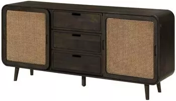 Massivmoebel24 Mango 180x40x80 cm dunkelgrau