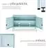TecTake Sideboard Baker mit Magnetverschluss, Metall, grau/blau, 100cm (Baker)
