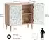 LuxusKollektion Sideboard mit Schnitzerei, 2 Türen, verstellbares Fach, weiß