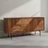 KADIMA DESIGN Sideboard Sheesham Massivholz/Metall, 3 Türen, 148x72x40cm
