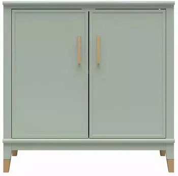 Dorel Home Westerleigh Sideboard 2 T&uuml;ren, MDF, hellgr&uuml;n/goldfarben, 86x85x41cm