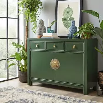 Opium Outlet Hochzeitsschrank Sideboard asiatisch, grün (33083-crocodile-green)