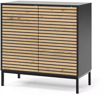 VICCO Eliza Kommode 80x81,2cm, schwarz/eiche, 2 Türen (54753)