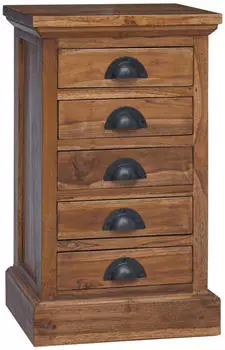 vidaXL Kommode mit Schubladen, Teak Massivholz, 35x30x60cm