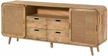 Massivmoebel24 Valencia 120 Sideboard Mangoholz natur lackiert 200x40x80cm (09-312-504-1020)