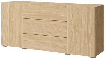 Sconto Sideboard Berlin 150 eichefarben, 4 F&auml;cher, 3 Schubladen (002778007133)