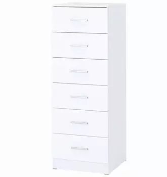 HomCom Kommode 6 Schubladen, Holzoptik, 40x110cm, wei&szlig; (83D-325V90WT)