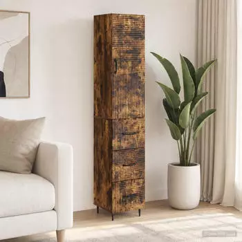 vidaXL Schrankset 2-tlg. 33x34,5x90cm Holzwerkstoff R&auml;uchereiche