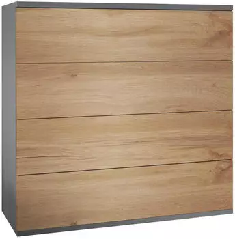 Vladon Pavos V3 H&auml;ngekommode 4 Schubladen, anthrazit matt/Eiche Wotan (800000893644)