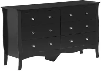 Beliani Winchester Kommode mit 6 Schubladen, schwarz, MDF