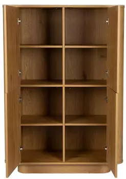 MAISON EN VOGUE Almira Oak Mehrzweckschrank, Holzoptik mit Marmoroptik-Platte, 100x40x140cm