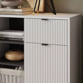 VICCO Eliza Kommode weiß, 2 Schubladen, 2 Türen, 120x81,2x40cm (56448)