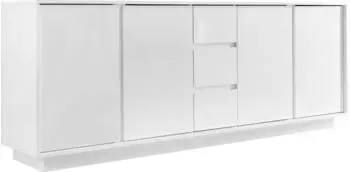 OEM Maine Ice Sideboard 210cm, 4 T&uuml;ren, 3 Schubladen, wei&szlig; Hochglanz