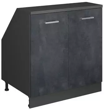 VICCO Rion Dachschrägenschrank 2 Türen, schwarz/Beton, 80x81,6cm (60541)