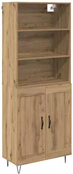 vidaXL Highboard 2er-Set Artisan-Eiche, Holzwerkstoff, 69,5x34x180cm