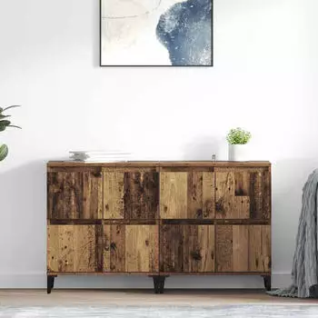 vidaXL Sideboard 2er-Set Altholz-Optik 60x35x70cm