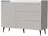 Beautysofa Amfali Sideboard 3 Schubladen, 1 Tür, 126cm, Cashmere, Push-to-Open