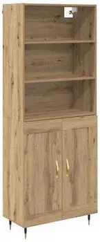 vidaXL Highboard Artisan-Eiche 69,5x34x180cm Holzwerkstoff (2-türig)