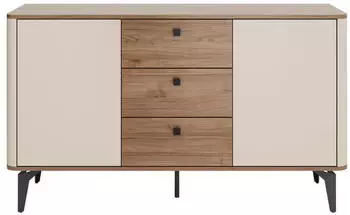 Mirjan24 Aurena 2D3S Kommode 2 Türen & 3 Schubladen, Kaschmir/Nussbaum, 141x82x41cm (AU04)