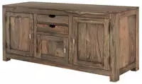 Sideboard Sheesham grau ge&ouml;lt NATURE GREY #89 | 160x42x75 cm (BxTxH) 80 kg...