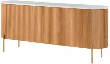 Massivmoebel24 Barcelona Sideboard Mangoholz natur/weiß lackiert 180x40x76cm (09-312-344-5001)