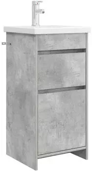 vidaXL Badmöbel mit Schublade, Holzwerkstoff, grau, 42x40x84,5cm