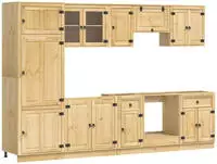 vidaXL Schrank SKI 9 stk. Honigbraun Massives Kiefernholz