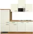 Flex-Well Singleküche GENUA - mit Glaskeramikkochfeld, Mikrowelle - Breite 210 cm - Creme