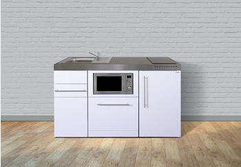 Stengel MPGSM 150 Pulverbeschicht. Glanz Weiß, Kühlschrank, Glaskeramikkochfeld, Spüle rechts