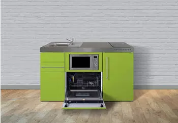 Stengel MPGSM 150 Pulverbeschicht. Glanz Grüner Apfel, Kühlschrank, Glaskeramikkochfeld, Spüle rechts