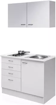 Flex-Well Wito Miniküche mit E-Geräten 100 cm weiß