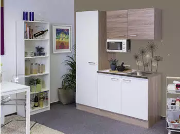 Flex-Well Singlek&uuml;che Samoa 150 cm Eiche/ wei&szlig;
