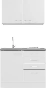 Flex-Well LUCCA Miniküche mit E-Geräten 100 Weiß