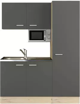 Flex-Well Morena Singlek&uuml;che mit E-Ger&auml;ten 150 cm grau