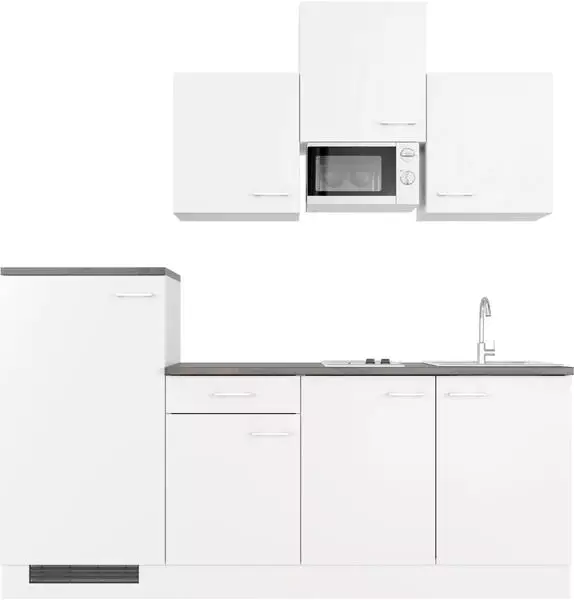 Flex-Well Lucca Miniküche mit E-Geräten 210 cm weiß 85771939