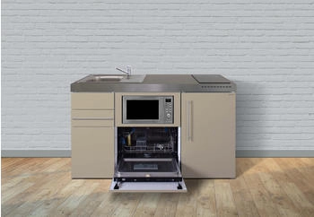 Stengel MPGSM 150 Pulverbeschicht. Matt Sand, Kühlschrank, Glaskeramikkochfeld, Spüle links