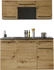 Basic By Balculina Pantryküche JAZZ 160 cm mit E-Geräten braun/schwarz