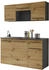 Basic By Balculina Pantryküche JAZZ 160 cm mit E-Geräten und Mikrowelle braun