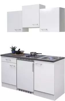 Flex-Well Lucca Singleküche mit E-Geräten weiß 150 cm (00011160)