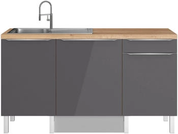 Optifit Pantryküche Lilly 2 160 cm ohne E-Gerät anthrazit wildeichefarben