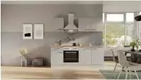 Flex-Well K&uuml;che "Lund" mit E-Ger&auml;ten, Gesamtbreite 210 cm,gl&auml;nzende Fronten