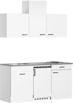 Optifit Pantryk&uuml;che Bonn 214 x 170 cm Wei&szlig; matt