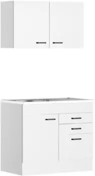 Optifit Minik&uuml;che Bonn 100 cm Wei&szlig; matt Ohne Elektroger&auml;te