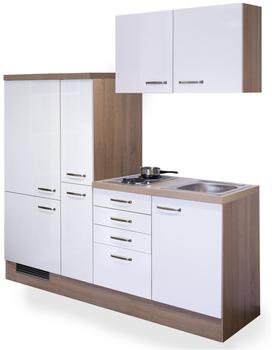 smartmoebel Singlek&uuml;che 190 cm Valencia - weiss