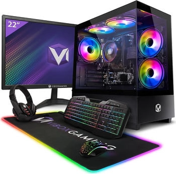 Vibox I-96 Gaming PC Set - 22" - Ryzen 3 3200G - Radeon Vega 8 - 8GB - 480GB SSD - Linux OS - WiFi